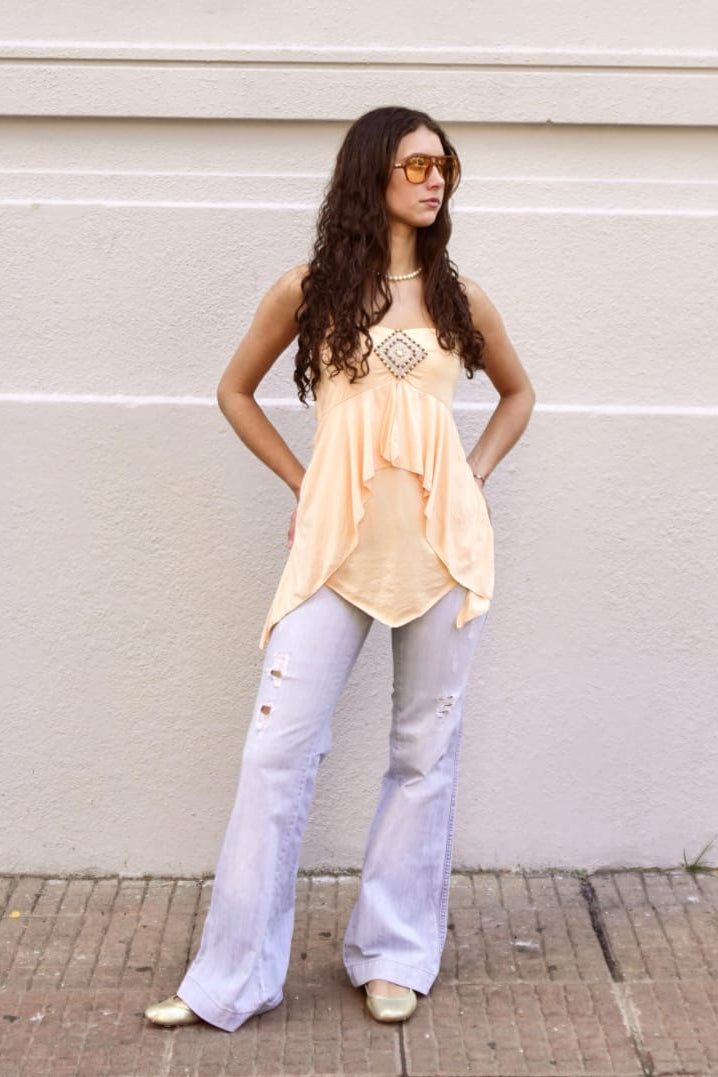 1. Blusa drapeada melón