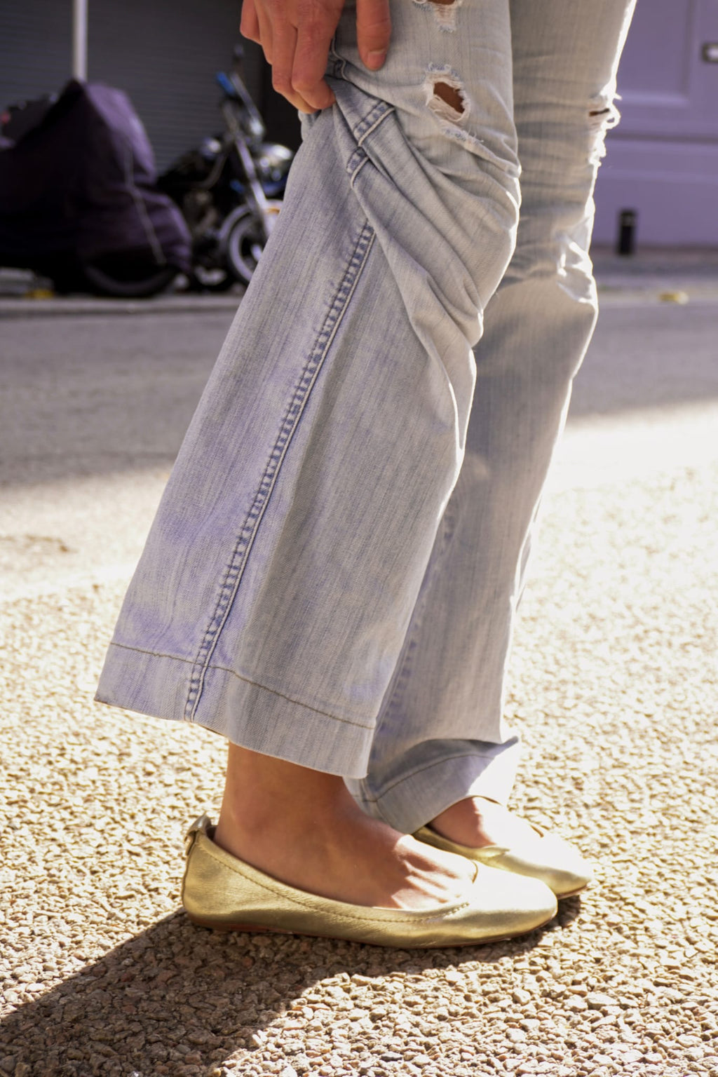 3. Ballerinas coach doradas